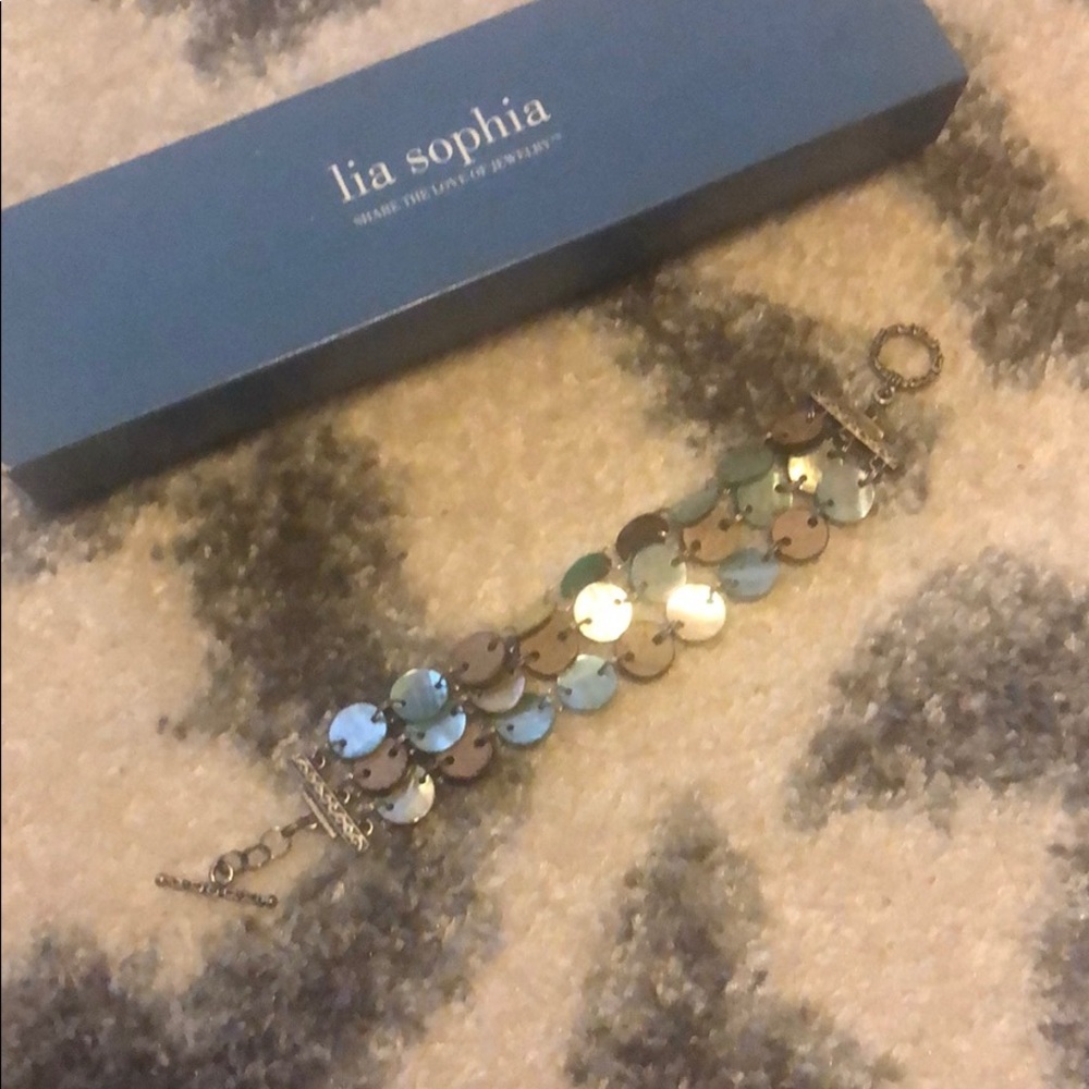 Lia Sophia fashion to teal and brown bracelet
